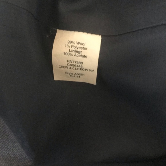 JCrew Suiting Navy Blue pinstripe Wool pocketed Emmaleigh Dress - Picture 4 of 10